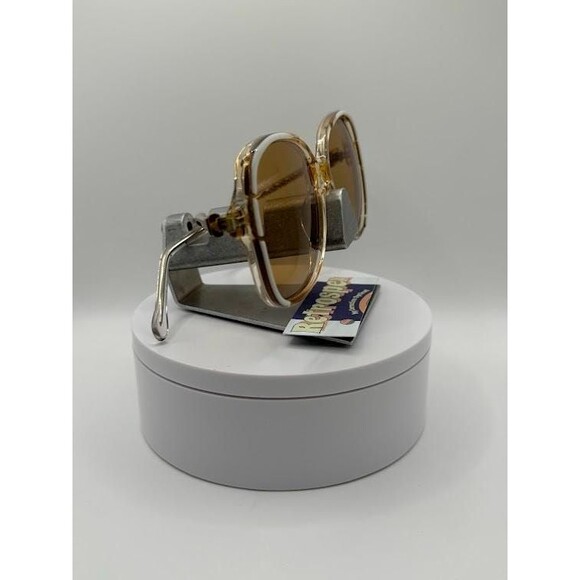 NEW Vintage Oversize Sunglasses | Non RX | Brown/White Plastic Frame | USA Made main image 6